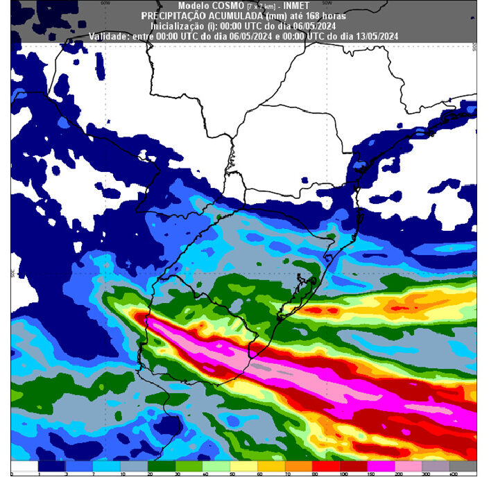 Alerta do Inmet prevê temporais no Rio Grande do Sul a partir de quarta-feira